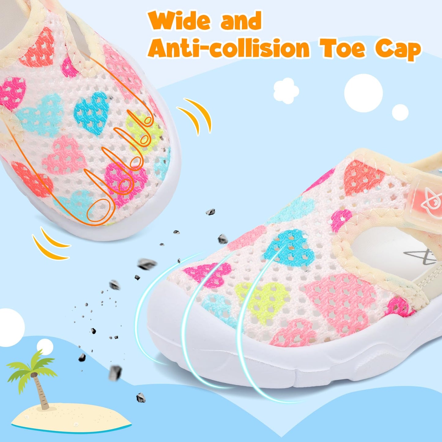 Toddler Sandals Boys Girls Wide Sandals Kids Water Sandal Shoes Lightweight Barefoot Summer Shoes for Beach Swim