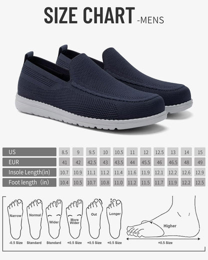 Men Wide Width Slip On Shoes Loafer with Arch Support Insoles Men Casual Shoes