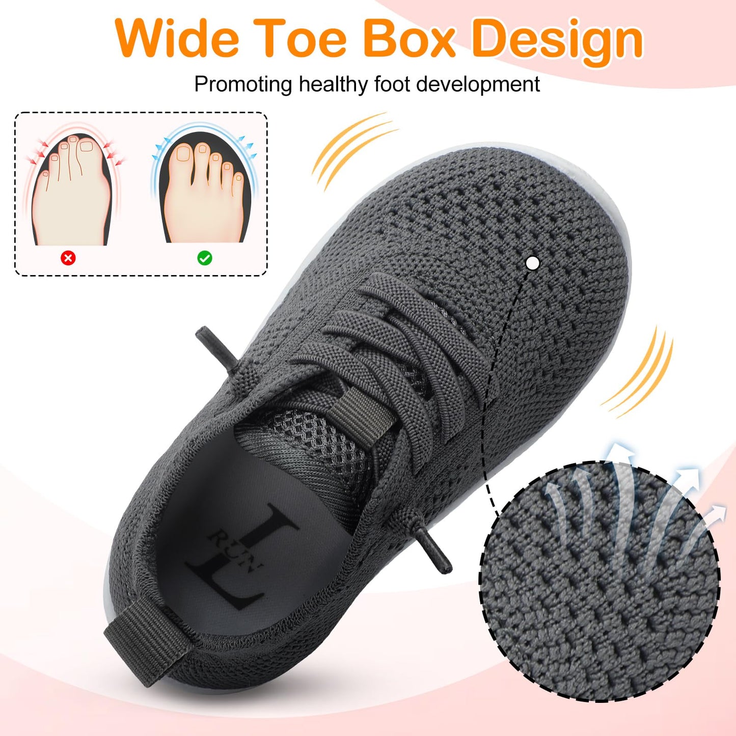 Toddler Barefoot Boys Girls Tennis Shoes