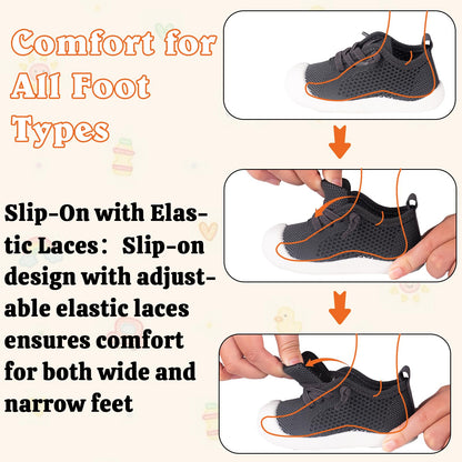 Baby Girl&Boy Toddler First Walking Shoes Barefoot Slip On Wide Toe Box Shoes