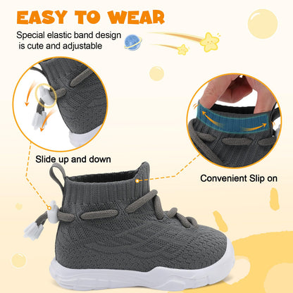Toddler Shoes High Top Sneakers for Boys Girls Barefoot Wide Walking Tennis Shoes