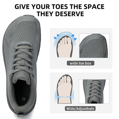 Wide Toe Box Shoes for Men - Wide Width Walking Shoes Comfortable Athletic Running Tennis