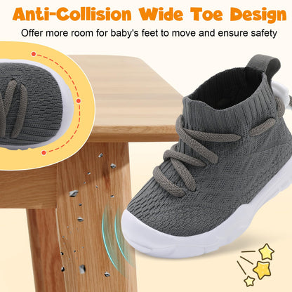 Toddler Shoes High Top Sneakers for Boys Girls Barefoot Wide Walking Tennis Shoes