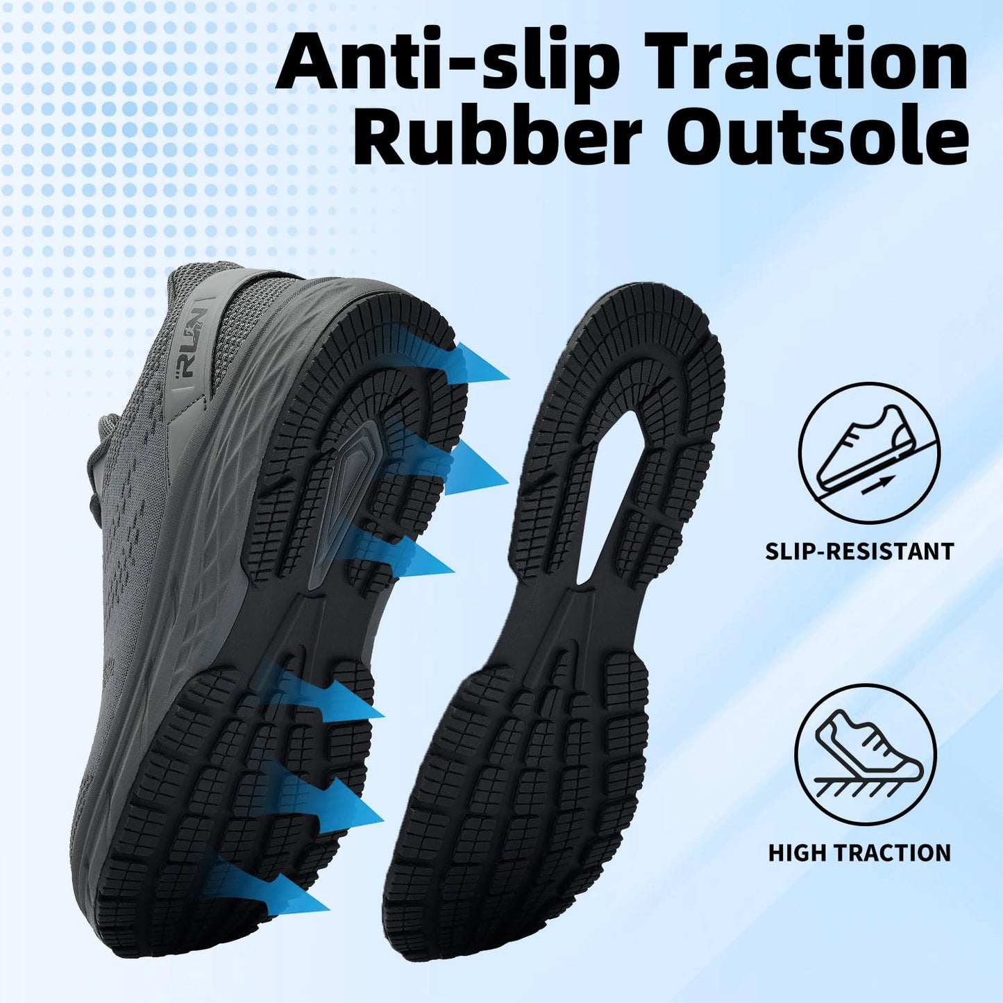 Wide Toe Box Shoes for Men Cushioned Road Running Shoe Non Slip Mens