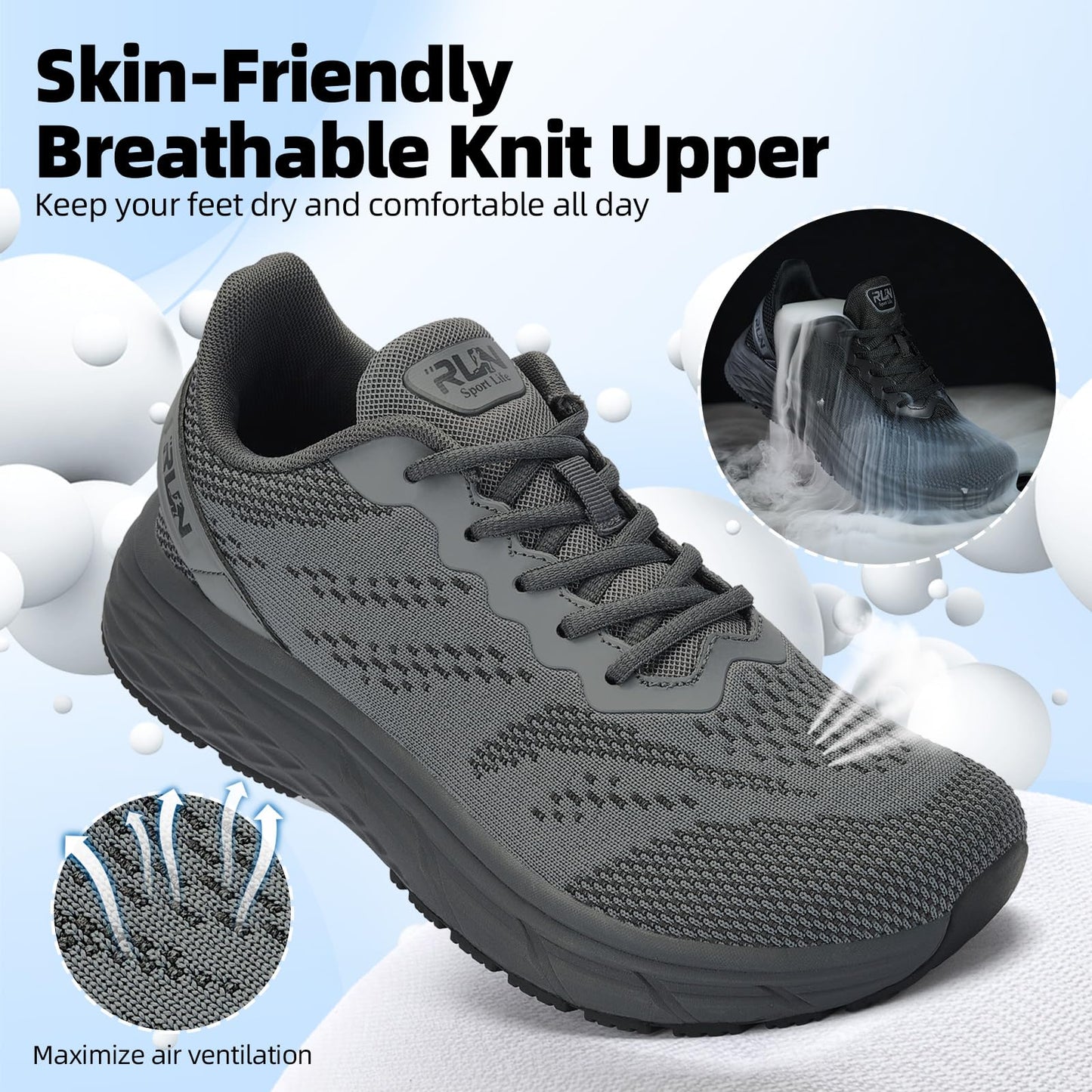 Wide Toe Box Shoes for Men Cushioned Road Running Shoe Non Slip Mens