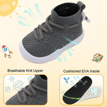 Toddler Shoes High Top Sneakers for Boys Girls Barefoot Wide Walking Tennis Shoes