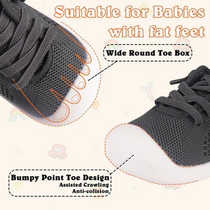 Baby Girl&Boy Toddler First Walking Shoes Barefoot Slip On Wide Toe Box Shoes