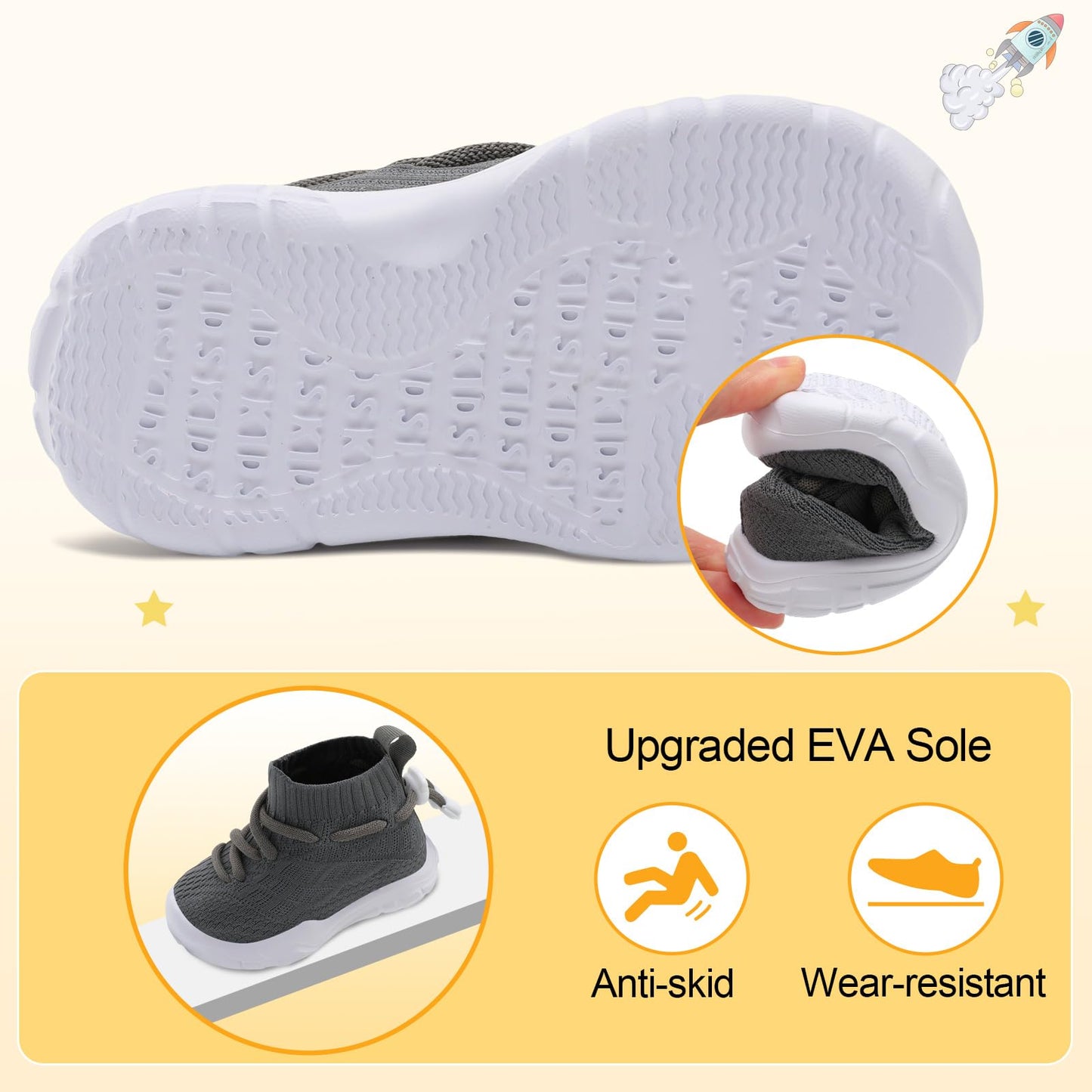 Toddler Shoes High Top Sneakers for Boys Girls Barefoot Wide Walking Tennis Shoes