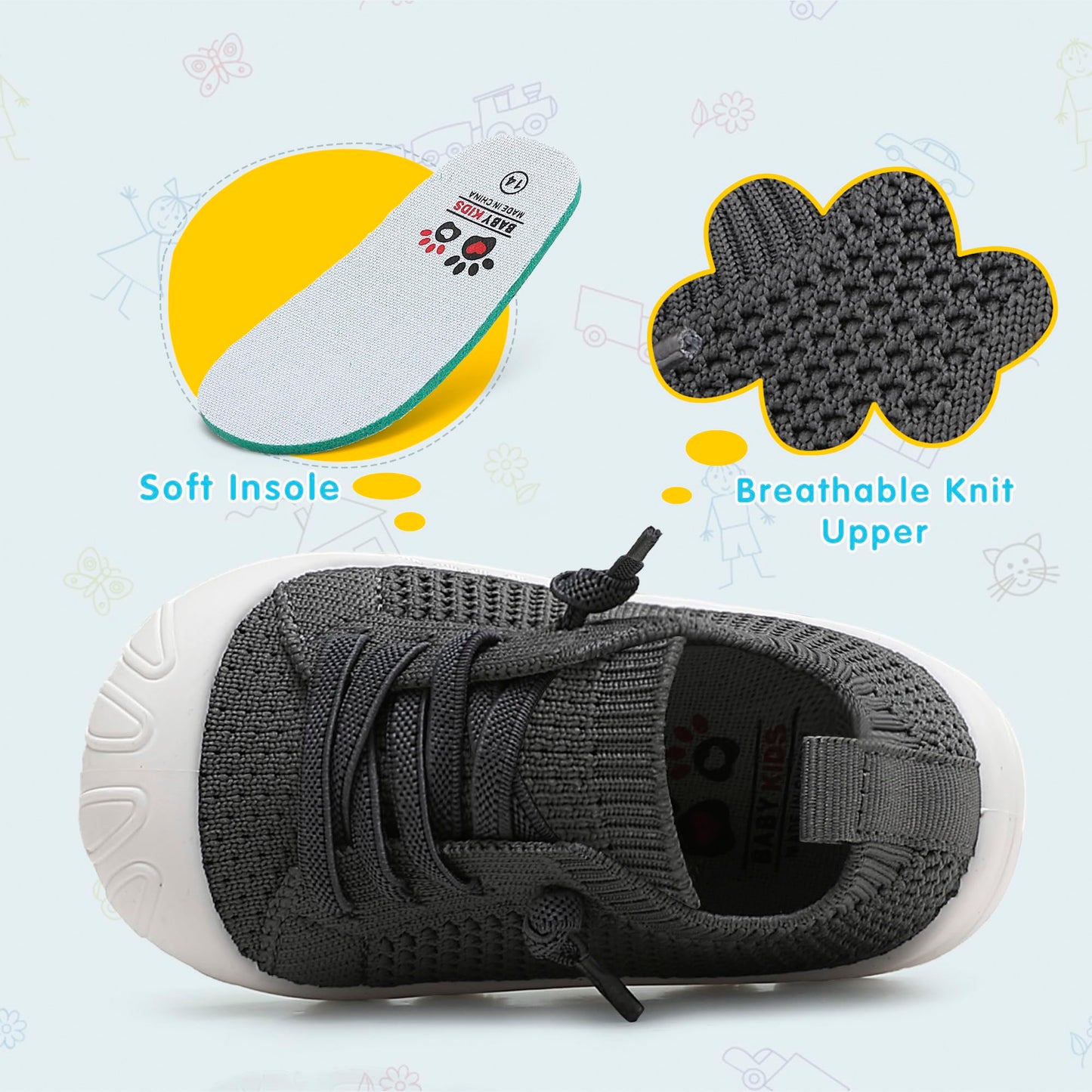 Baby Girls Boys Shoes Toddler Walking Sneakers