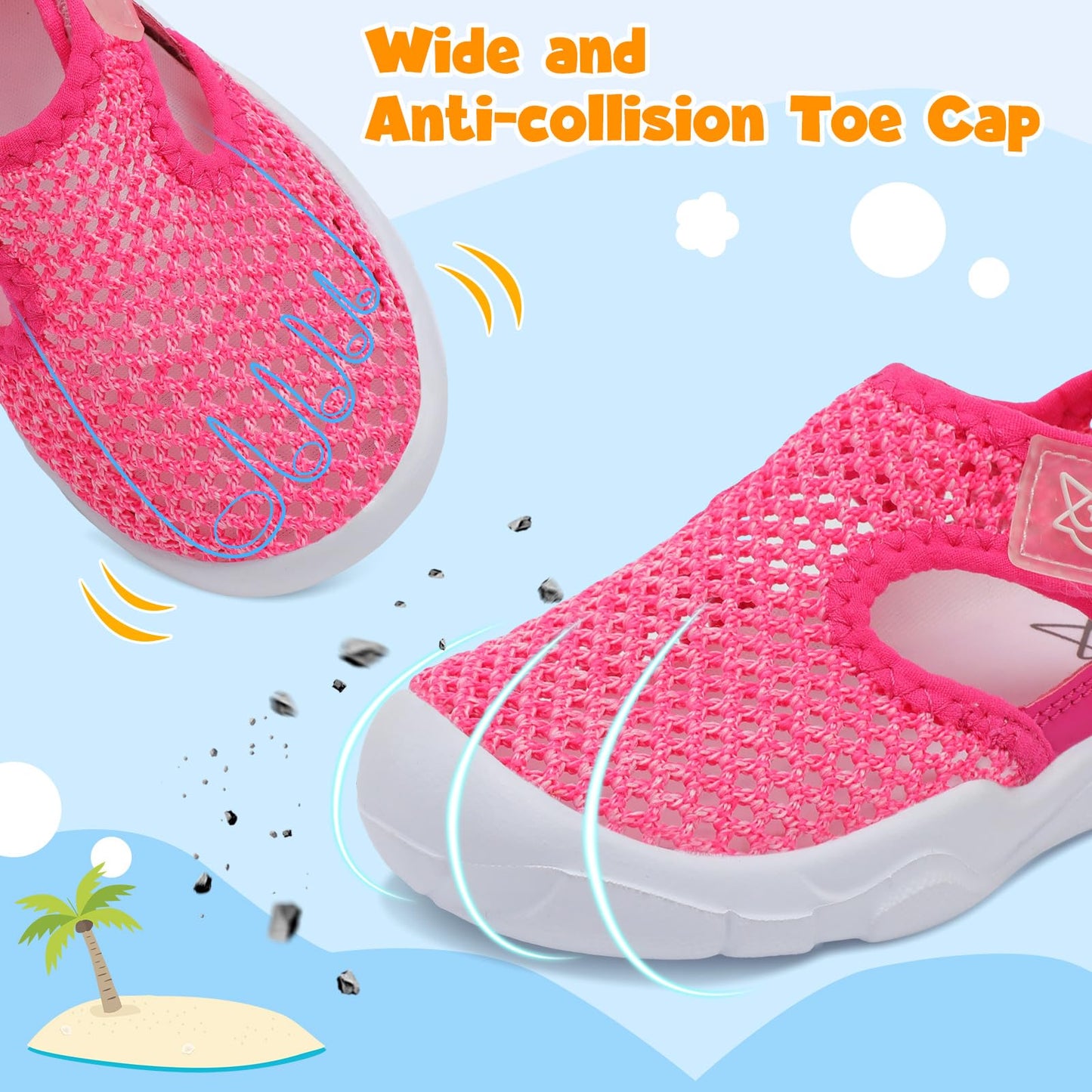 Toddler Sandals Boys Girls Wide Sandals Kids Water Sandal Shoes Lightweight Barefoot Summer Shoes for Beach Swim