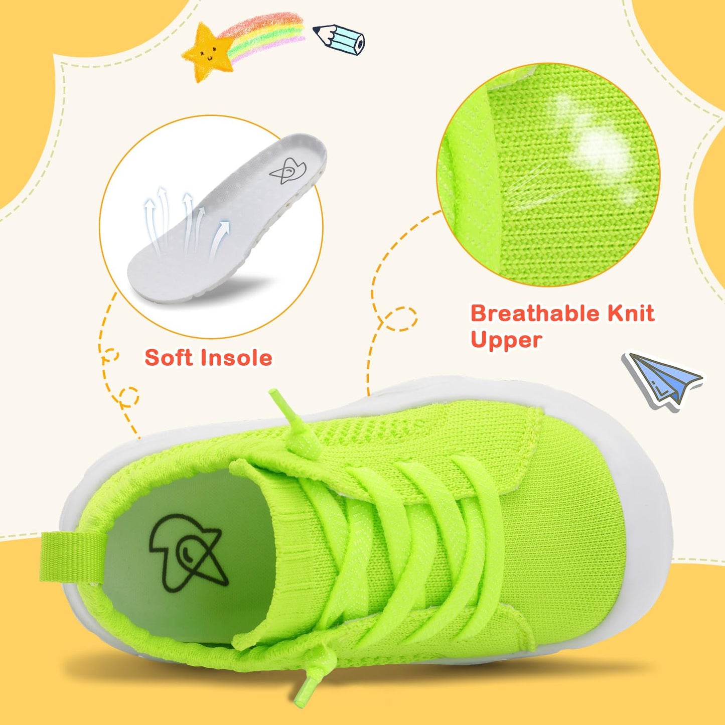 Toddler Shoes Boys Girls Barefoot Shoes Kids Breathable Sneakers