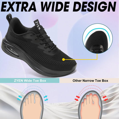 Wide Toe Box Shoes Women Air Cushion Road Running Shoes Extra Wide Width Sneakers