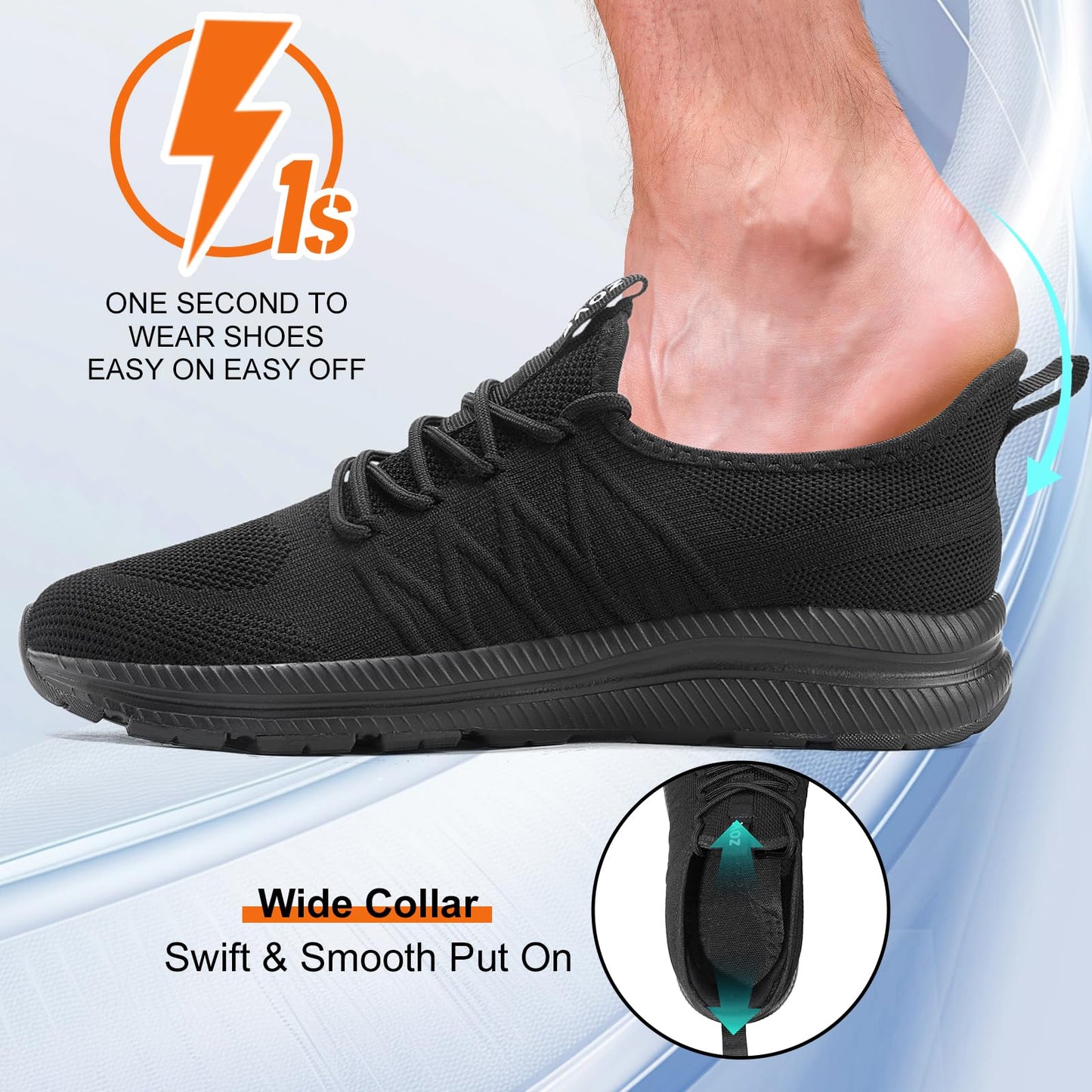 Wide Toe Box Shoes for Men Extra Wide Width Sneakers Non-Slip Ultra Light Wide Tennis Running Shoes