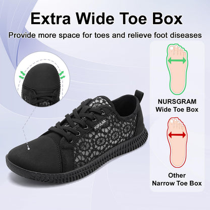 Wide Toe Box Shoes Zero Drop Non Slip Extra Wide Width Fashion Sneakers Ultra Light Breathable Walking Shoes Casual Sneakers for Travel Work Trainers