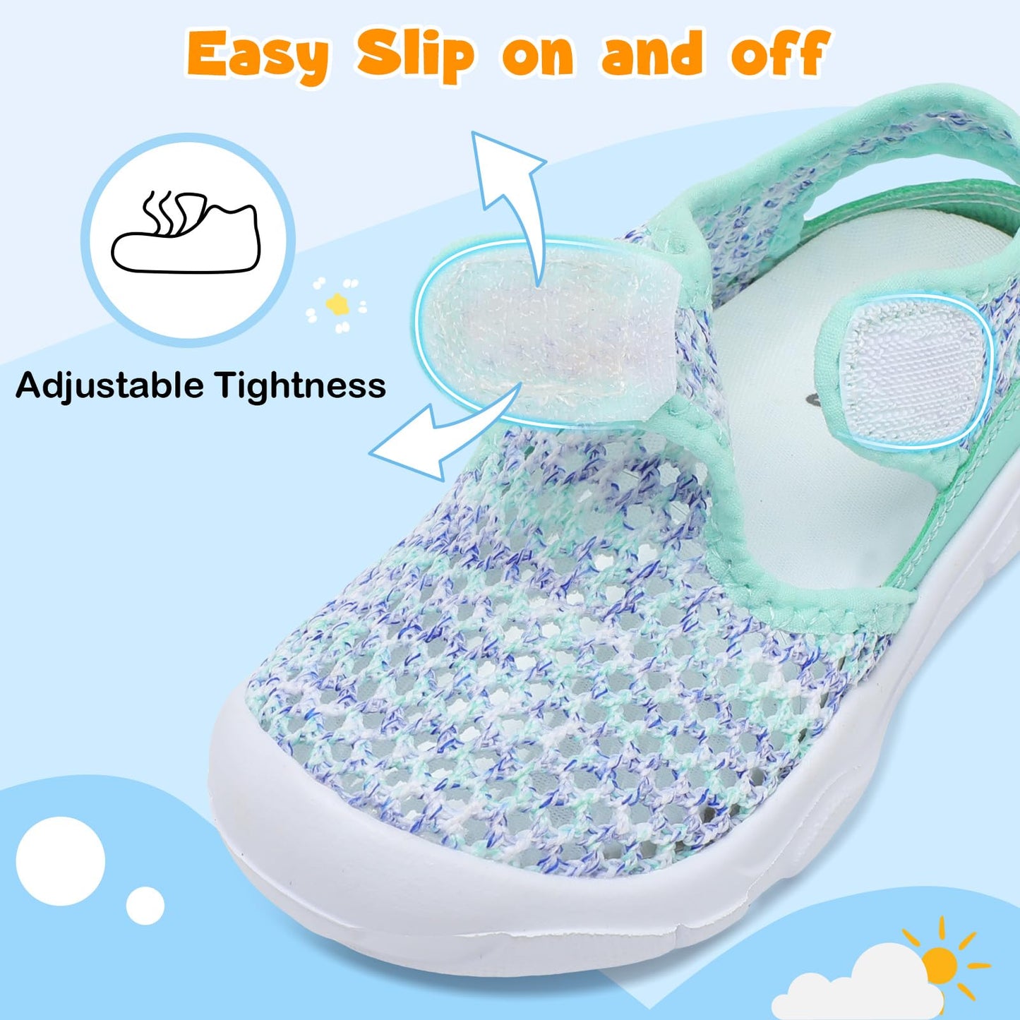 Toddler Sandals Boys Girls Wide Sandals Kids Water Sandal Shoes Lightweight Barefoot Summer Shoes for Beach Swim