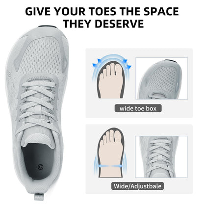 Wide Toe Box Shoes for Men - Wide Width Walking Shoes Comfortable Athletic Running Tennis