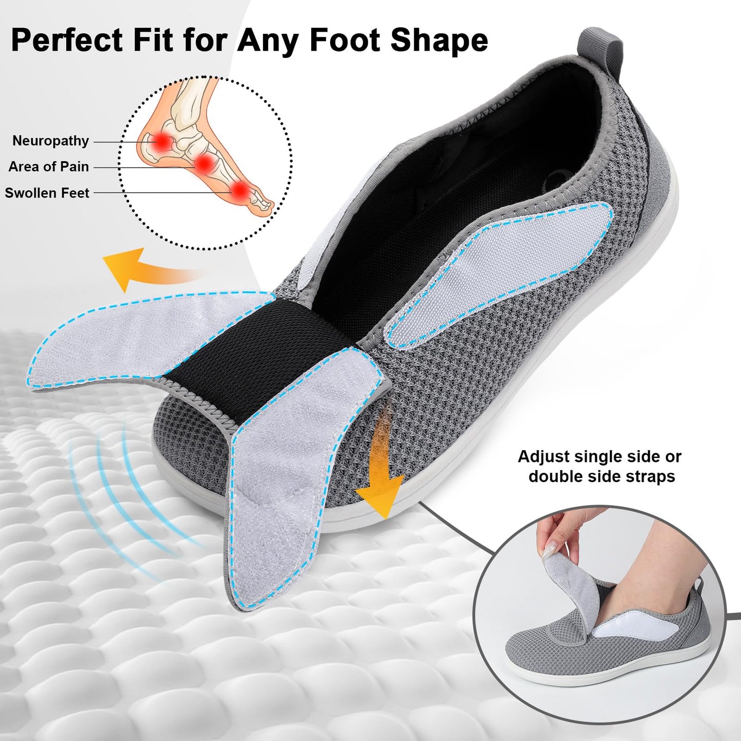 Womens Walking Shoes Comfortable Wide Diabetic Shoes