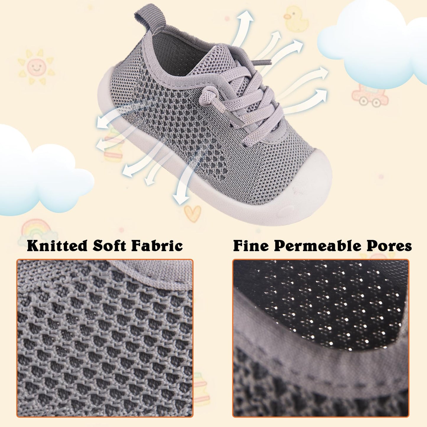 Baby Girl&Boy Toddler First Walking Shoes Barefoot Slip On Wide Toe Box Shoes