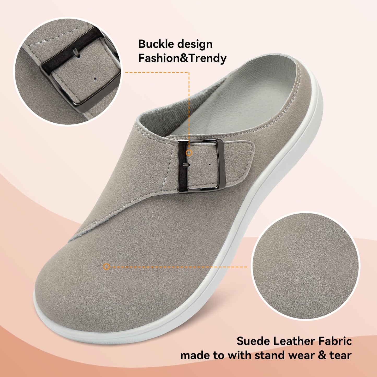 Womens Wide Clogs Adjustable Diabetic Mules Slip on Clog Slippers