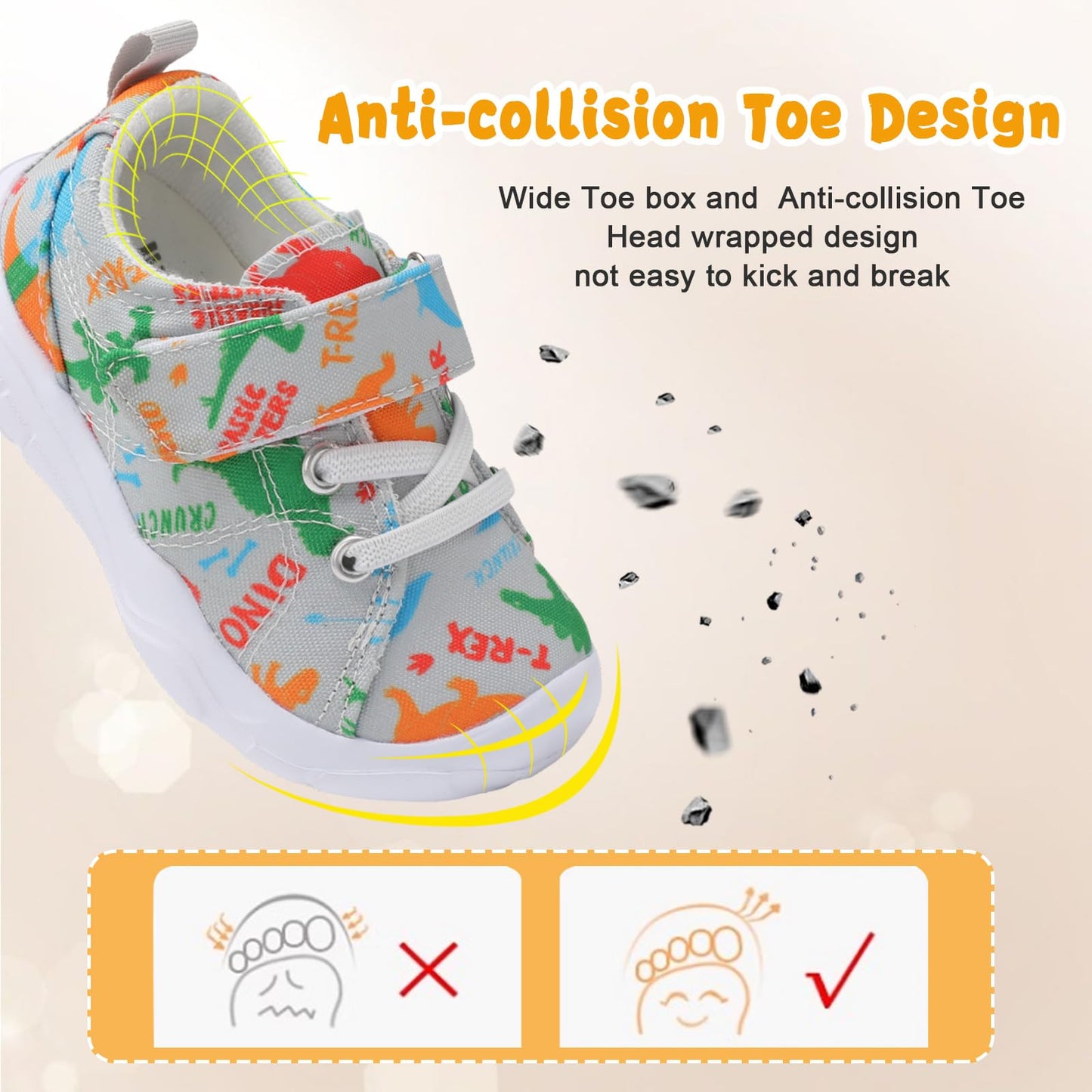 Kids Canvas Shoes Running Shoes for Girls Boys Wide Toe Box Barefoot Toddler Sneakers