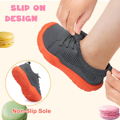 Toddler Shoes Girls Boys Wide Barefoot Shoes Kids Breathable Sneakers Slip on Tennis Shoe Lightweight Sneakers
