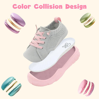 Toddler Shoes Girls Boys Wide Barefoot Shoes Kids Breathable Sneakers Slip on Tennis Shoe Lightweight Sneakers