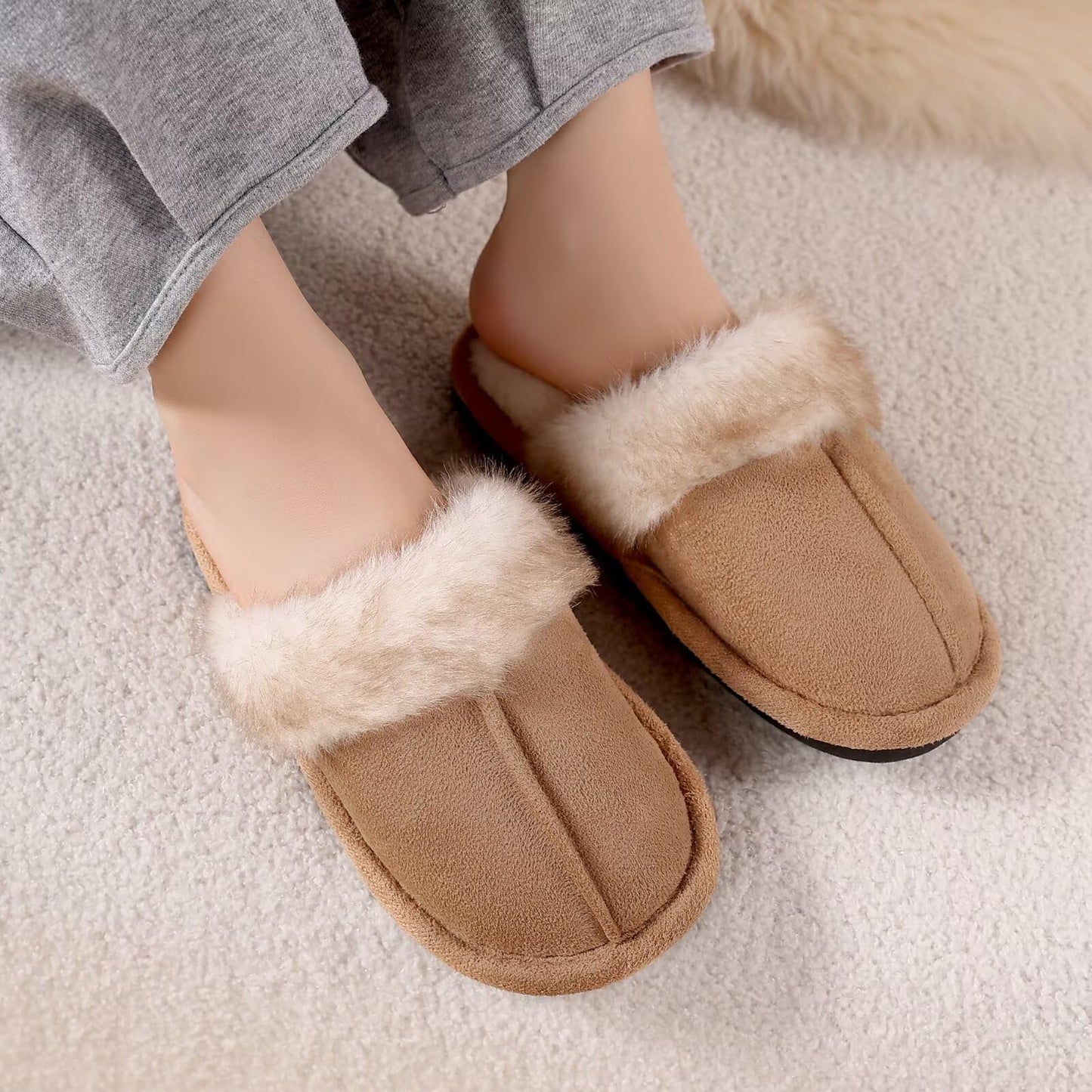 EQW Kids and Toddler Girls Slippers,House Shoes in Winter,Lightweight,Fluffy,Inddor Warmers