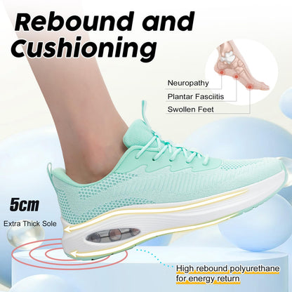 Wide Toe Box Shoes Women Air Cushion Road Running Shoes Extra Wide Width Sneakers