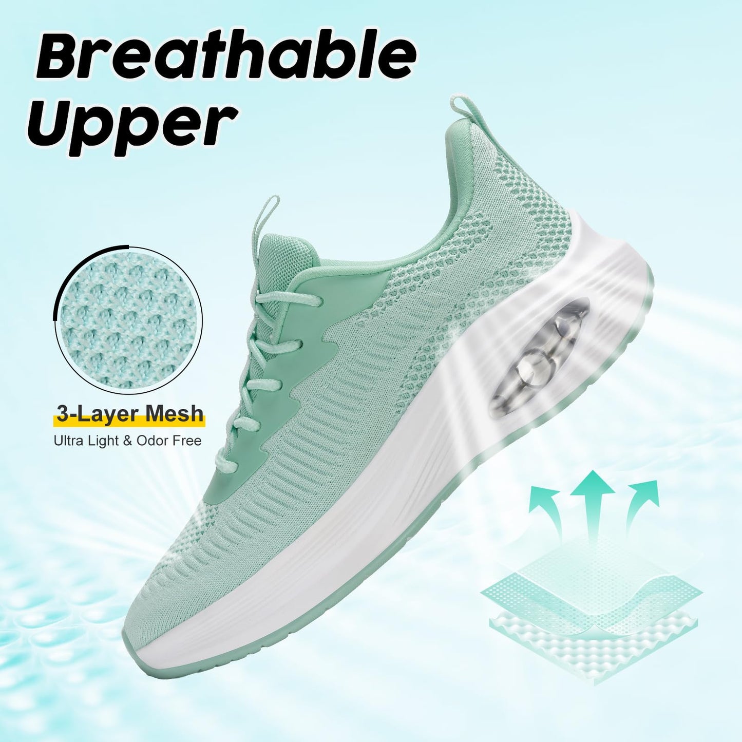 Wide Toe Box Shoes Women Air Cushion Road Running Shoes Extra Wide Width Sneakers