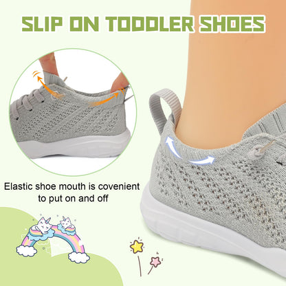 Toddler Shoes for Boys Girls Slip on Sneakers Wide Toe Walking Shoes