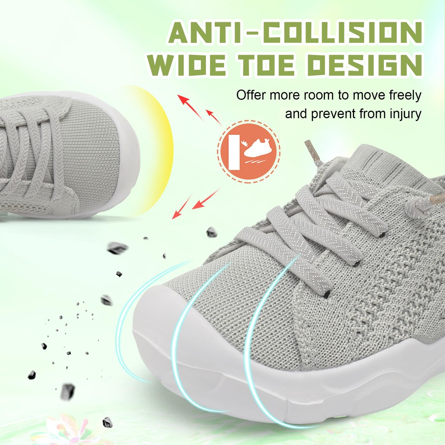 Toddler Shoes for Boys Girls Slip on Sneakers Wide Toe Walking Shoes