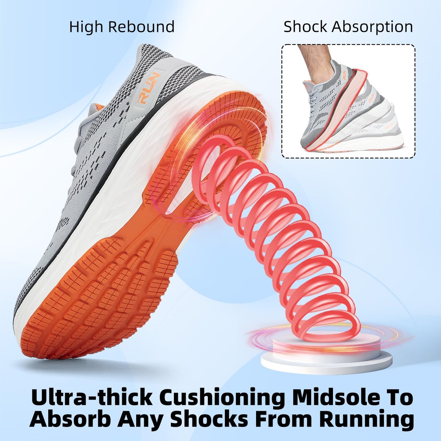Wide Toe Box Shoes for Men Cushioned Road Running Shoe Non Slip Mens
