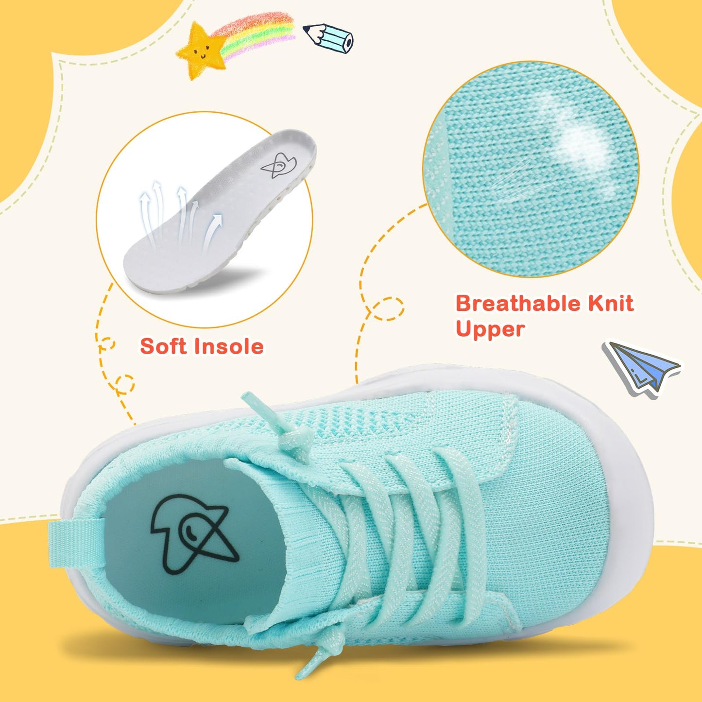 Toddler Shoes Boys Girls Barefoot Shoes Kids Breathable Sneakers
