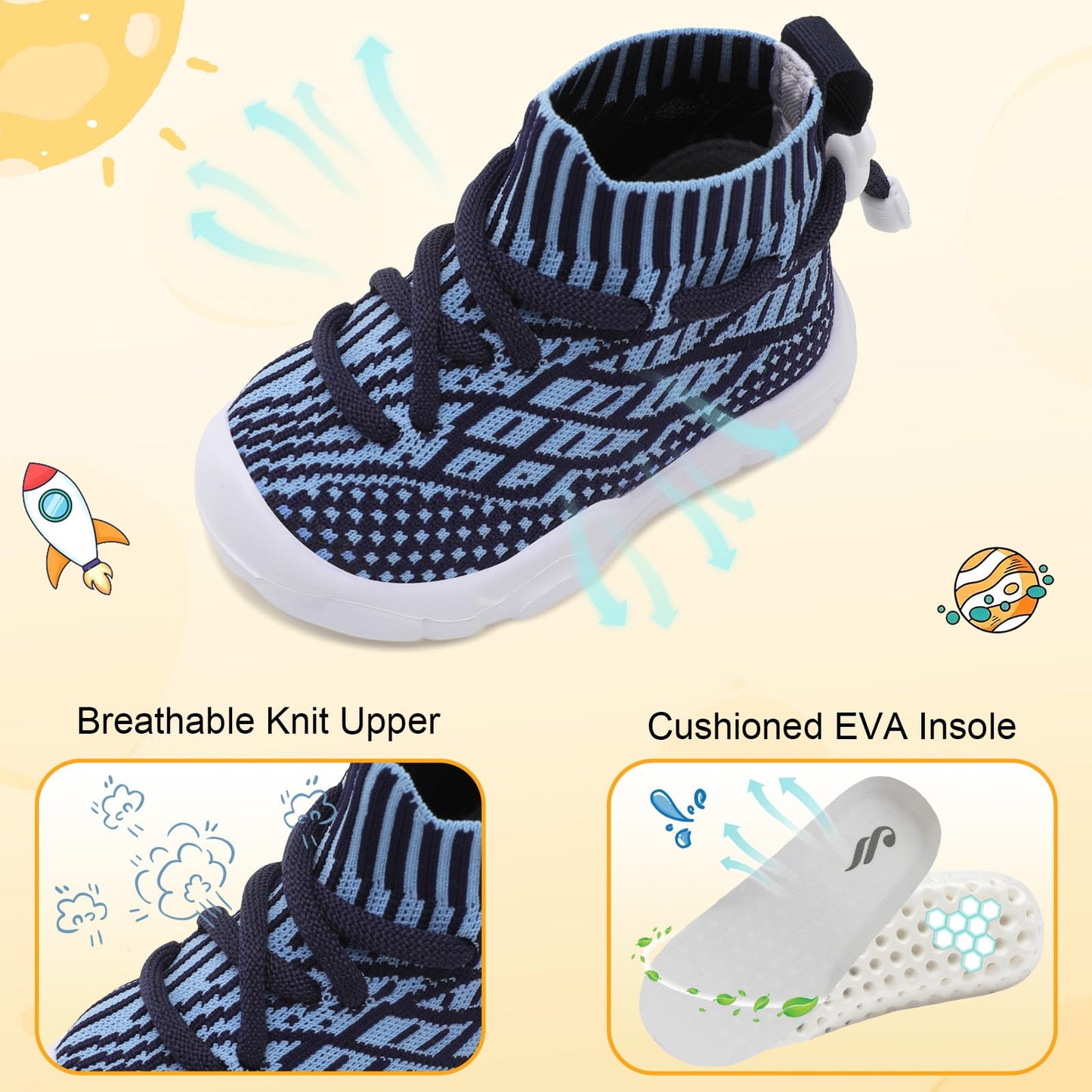 Toddler Shoes High Top Sneakers for Boys Girls Barefoot Wide Walking Tennis Shoes