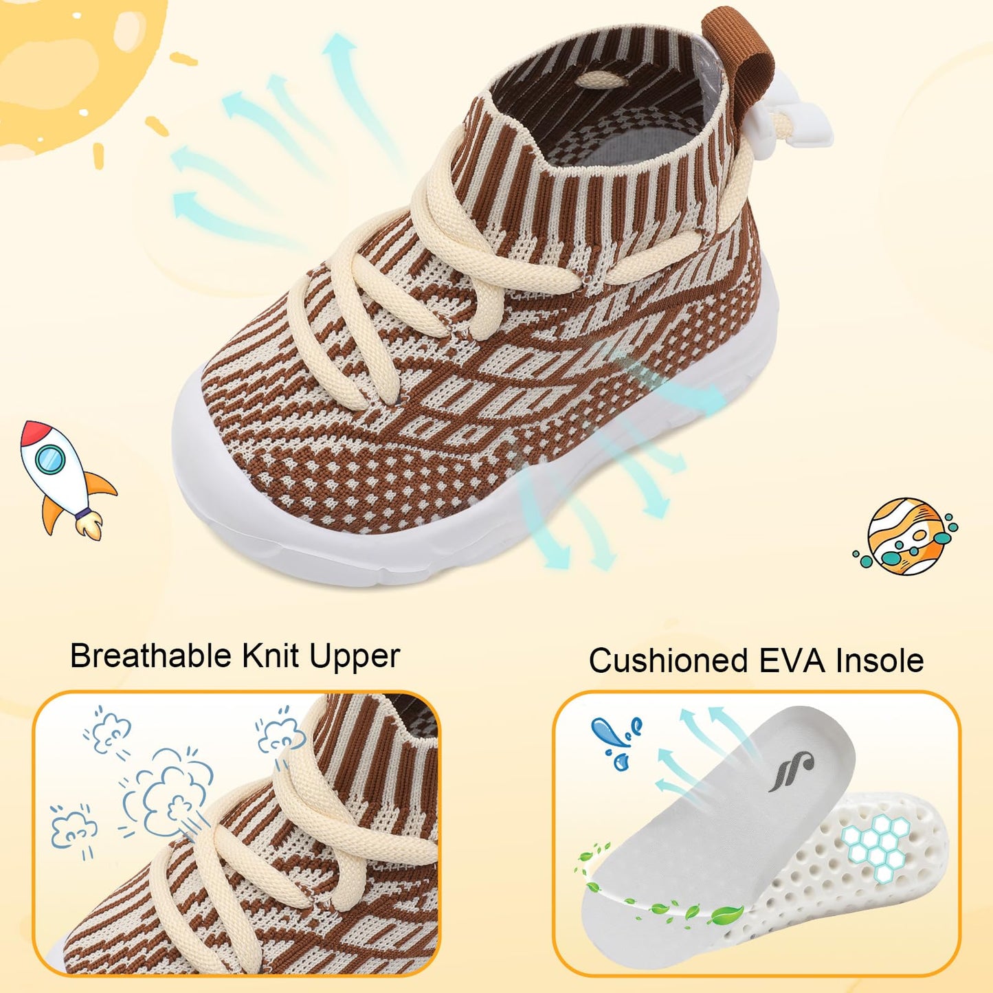 Toddler Shoes High Top Sneakers for Boys Girls Barefoot Wide Walking Tennis Shoes