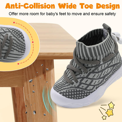 Toddler Shoes High Top Sneakers for Boys Girls Barefoot Wide Walking Tennis Shoes