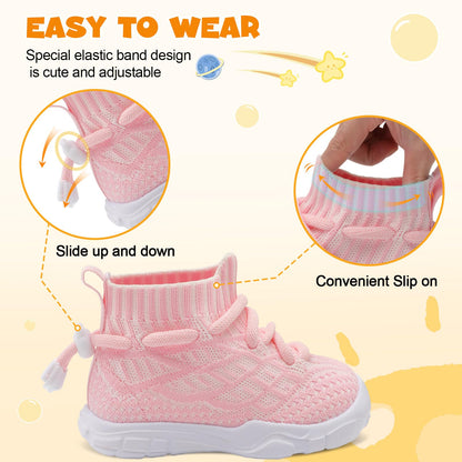 Toddler Shoes High Top Sneakers for Boys Girls Barefoot Wide Walking Tennis Shoes