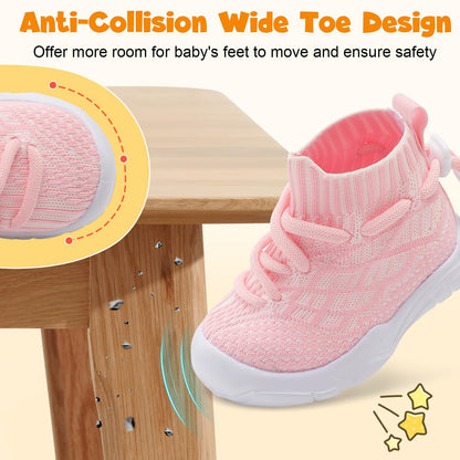 Toddler Shoes High Top Sneakers for Boys Girls Barefoot Wide Walking Tennis Shoes