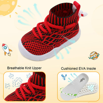 Toddler Shoes High Top Sneakers for Boys Girls Barefoot Wide Walking Tennis Shoes