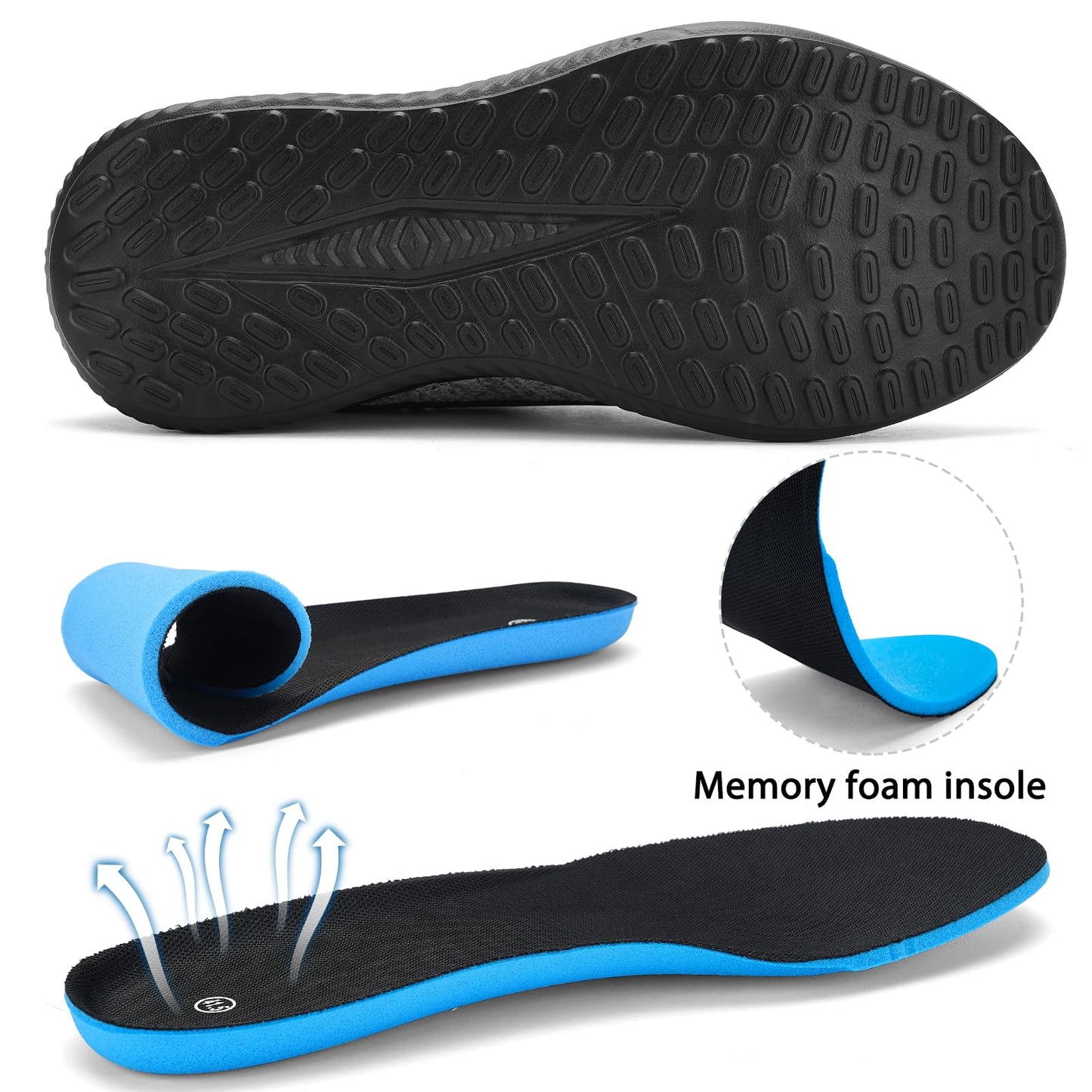 Mens Wide Sneakers Walking Shoes - Wide Slip on Tennis Shoes