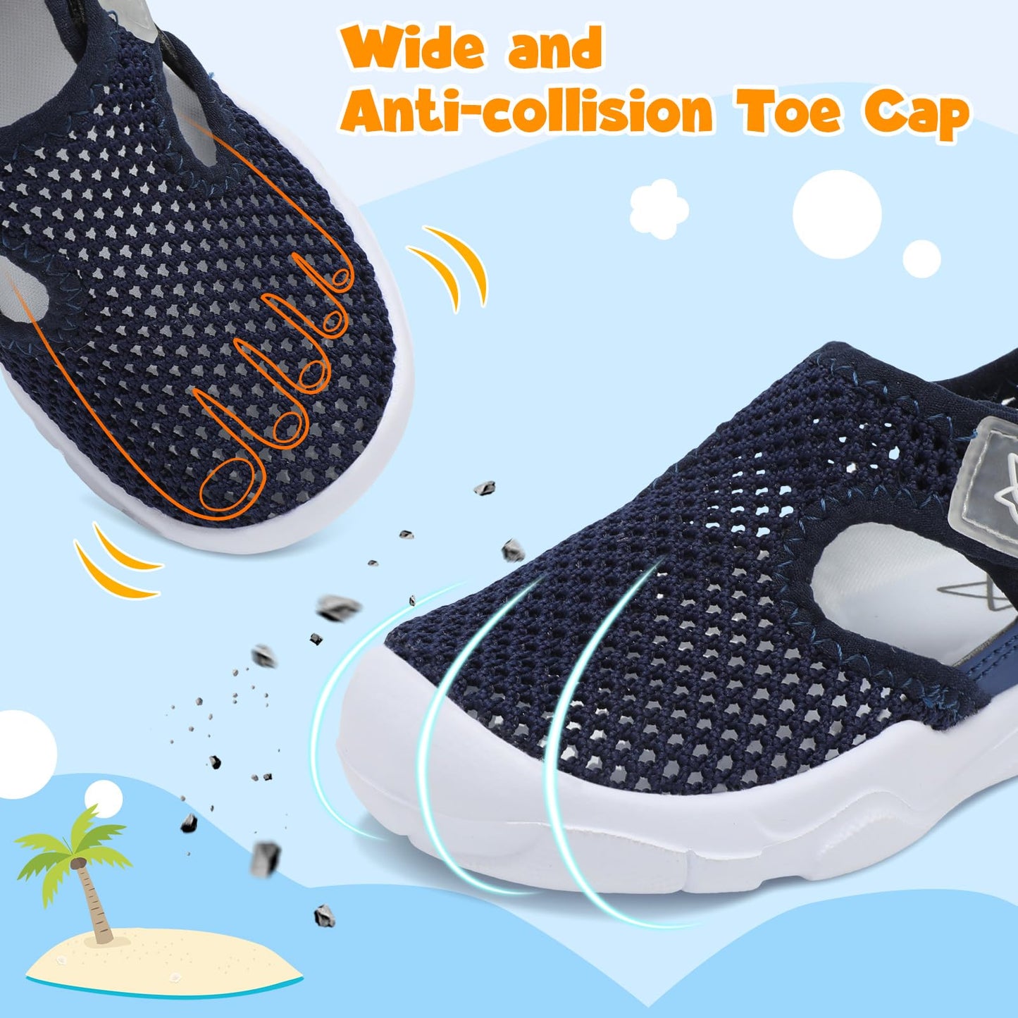 Toddler Sandals Boys Girls Wide Sandals Kids Water Sandal Shoes Lightweight Barefoot Summer Shoes for Beach Swim