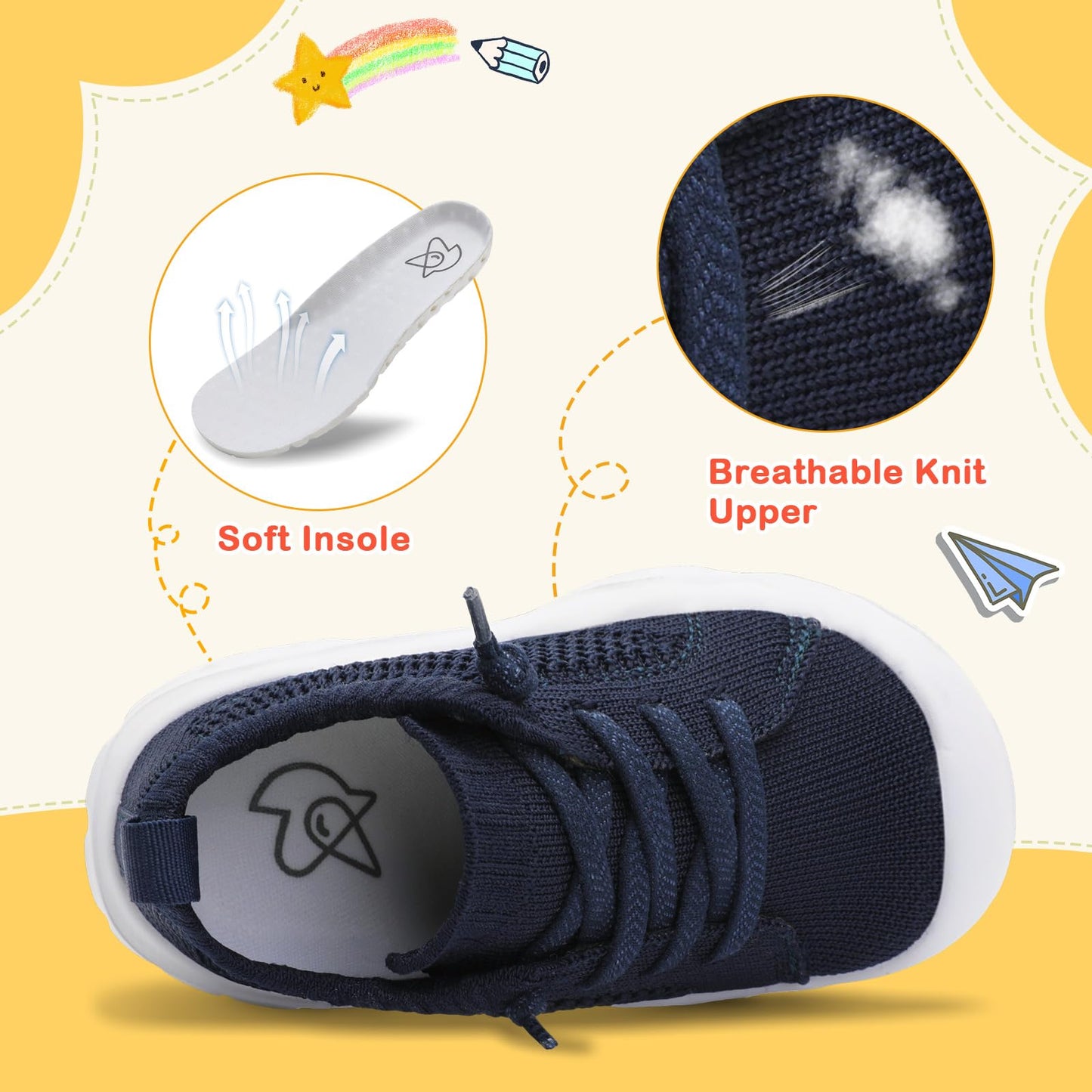 Toddler Shoes Boys Girls Barefoot Shoes Kids Breathable Sneakers