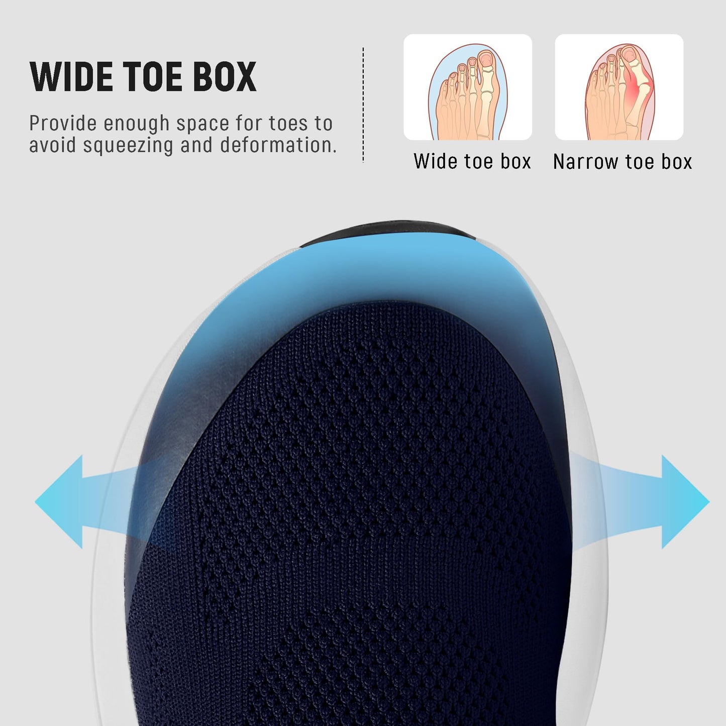 Wide Toe Box Walking Shoes Slip On Breathable Sneakers for Women
