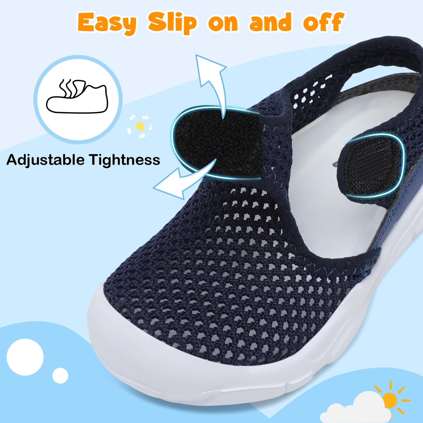 Toddler Sandals Boys Girls Wide Sandals Kids Water Sandal Shoes Lightweight Barefoot Summer Shoes for Beach Swim