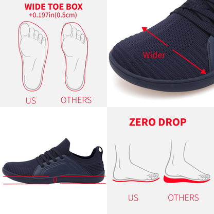 relxfeet Men's Barefoot Shoes Minimalist Cross-Trainer Shoes Wide Toe Walking Shoes