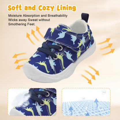 Kids Canvas Shoes Running Shoes for Girls Boys Wide Toe Box Barefoot Toddler Sneakers