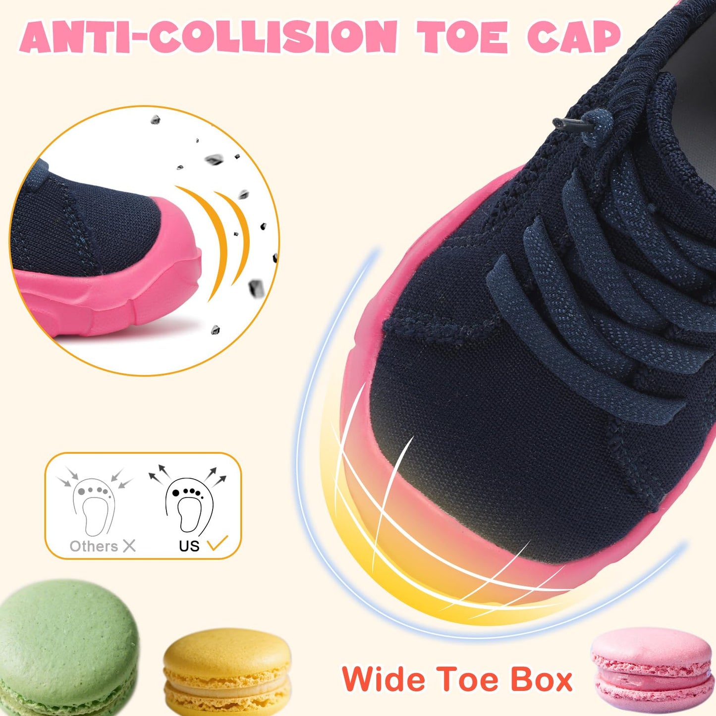 Toddler Shoes Girls Boys Wide Barefoot Shoes Kids Breathable Sneakers Slip on Tennis Shoe Lightweight Sneakers