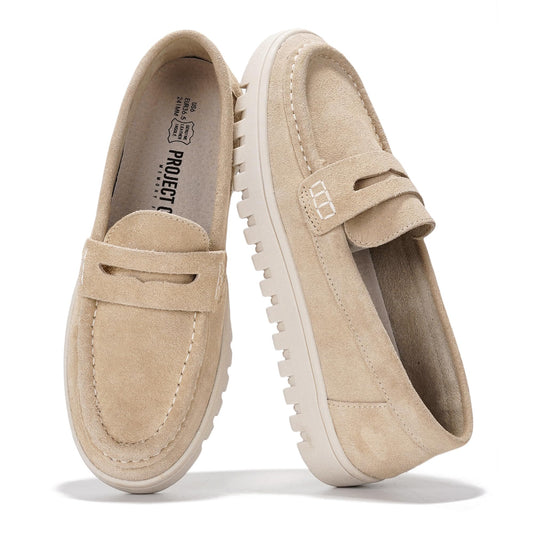 Leather Loafers for Women – Memory Foam Insoles Slip On Shoes for Women