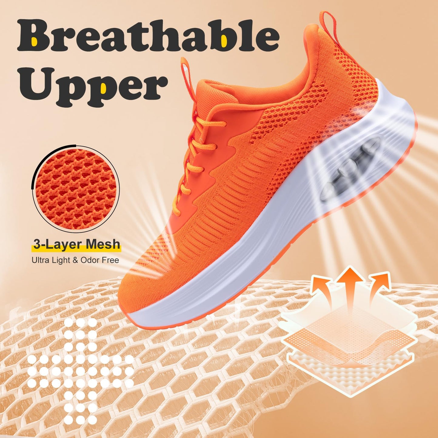 Wide Toe Box Shoes Women Air Cushion Road Running Shoes Extra Wide Width Sneakers