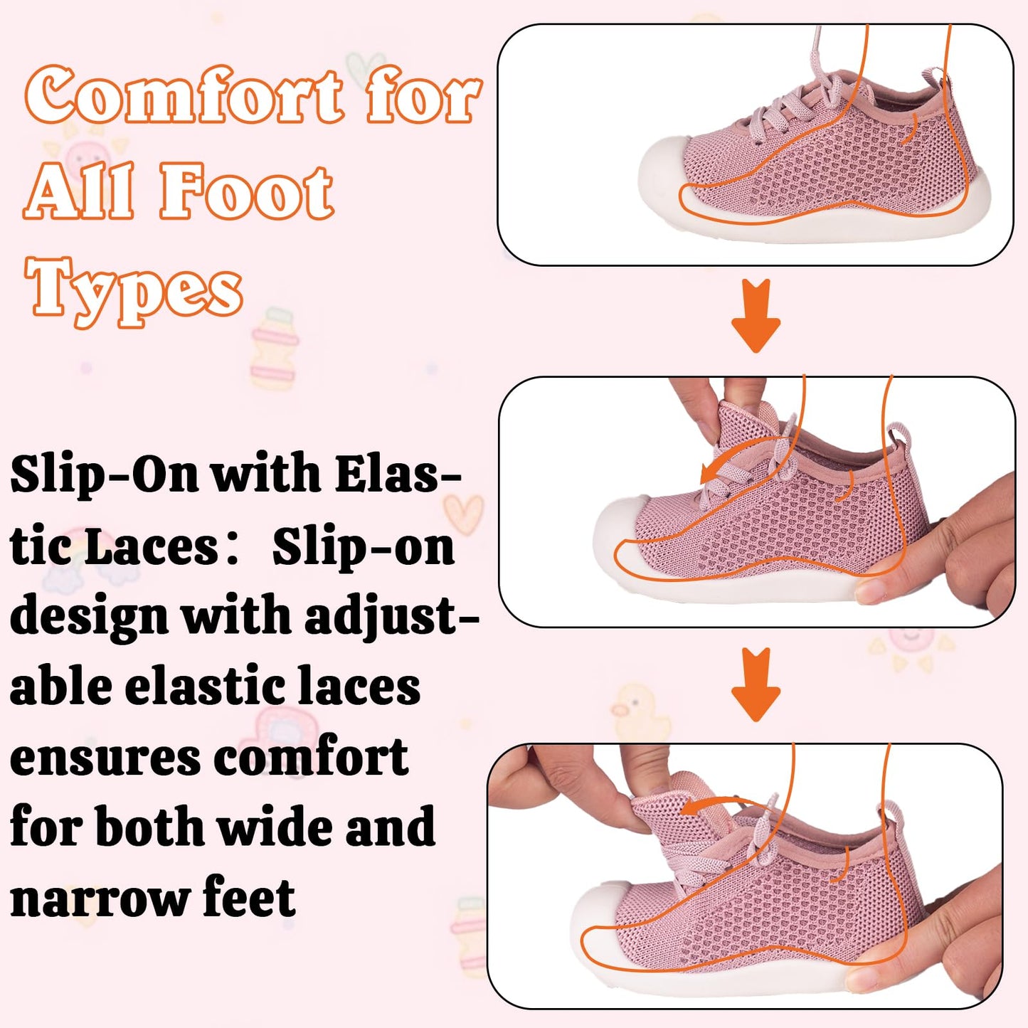 Baby Girl&Boy Toddler First Walking Shoes Barefoot Slip On Wide Toe Box Shoes